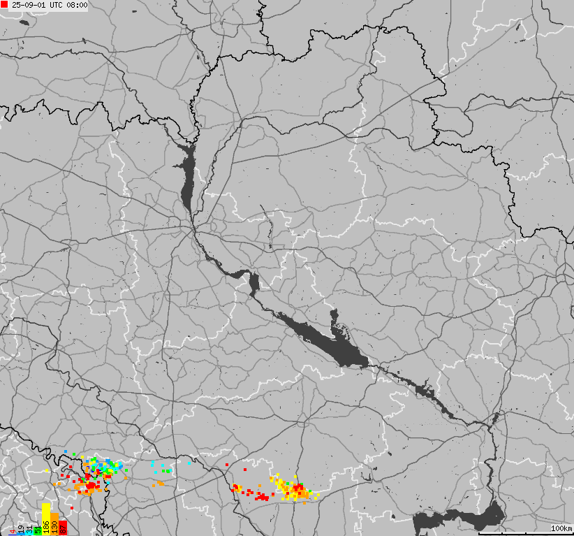 Map of lightnings Ukraine