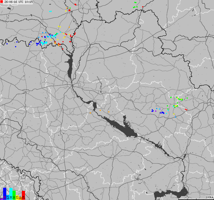Mapa wyładowań atmosferycznych Ukrainy