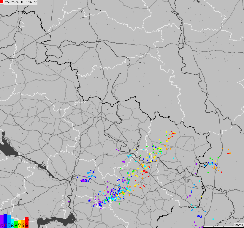 Mapa wyładowań atmosferycznych Ukrainy
