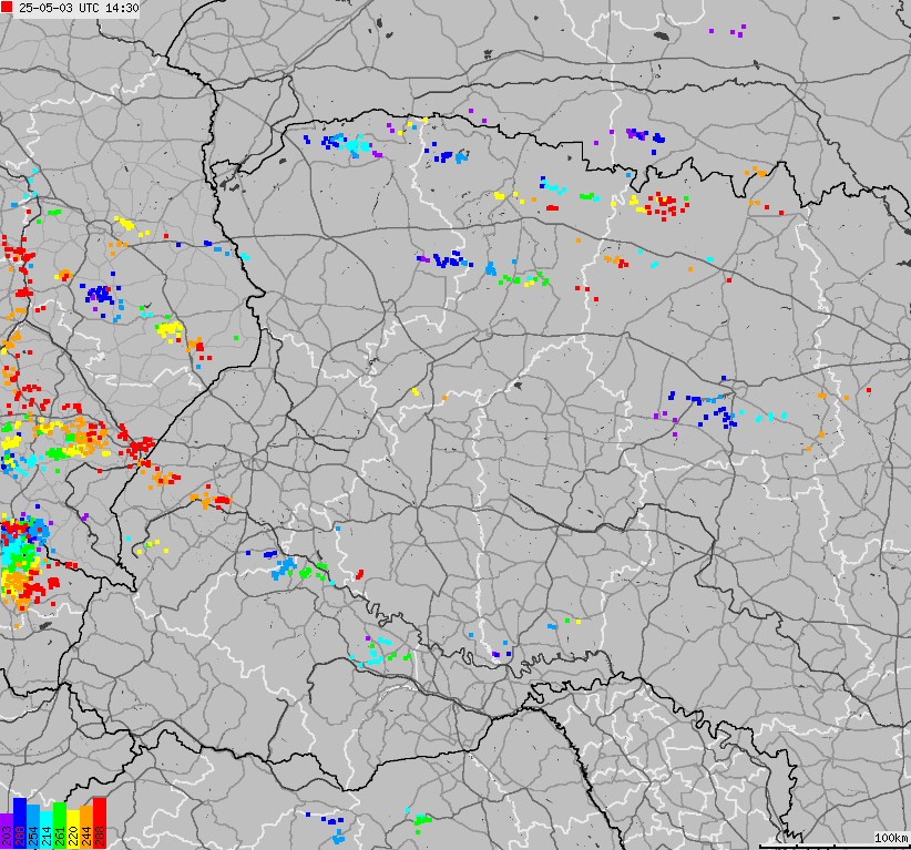 Map of lightnings Ukraine
