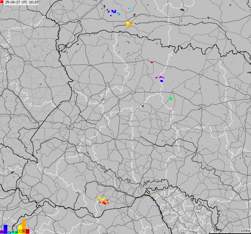 Mapa wyładowań atmosferycznych Ukrainy