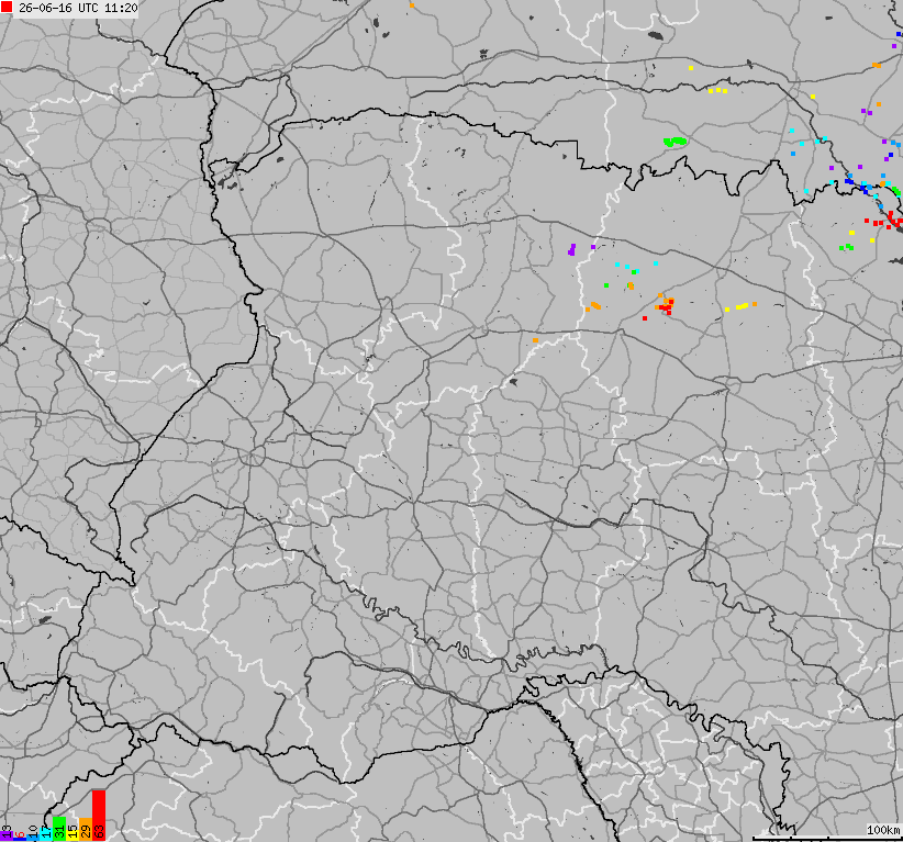 Mapa wyładowań atmosferycznych Ukrainy