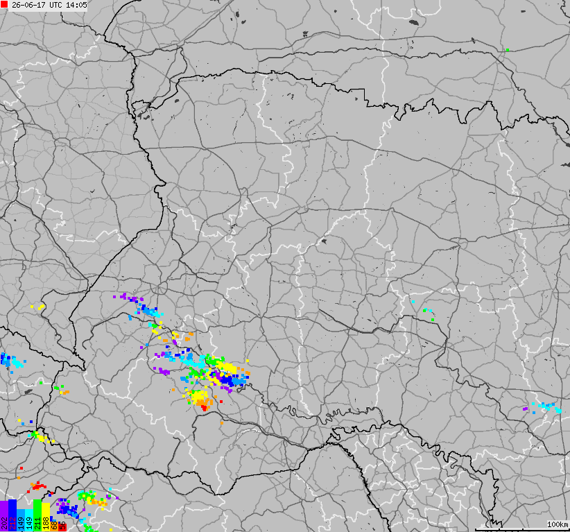 Map of lightnings Ukraine