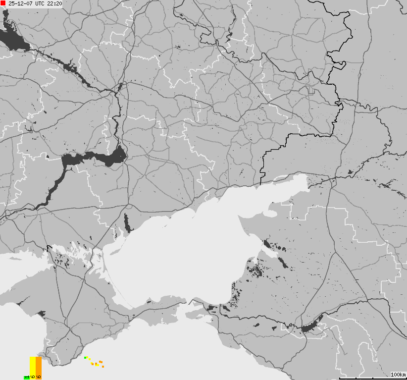 Mapa wyładowań atmosferycznych Ukrainy