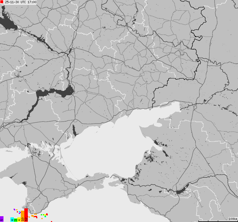 Map of lightnings Ukraine
