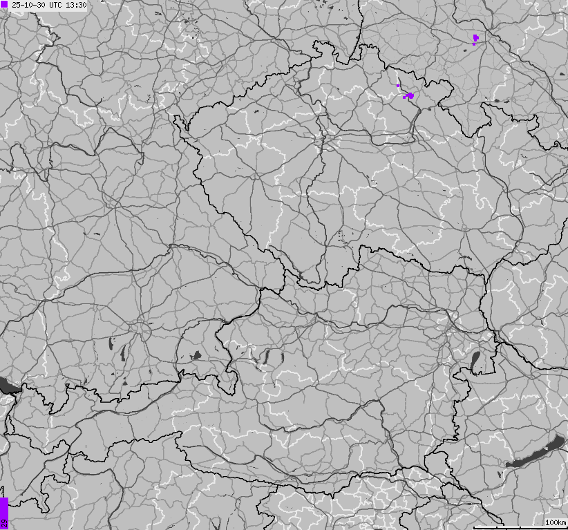 Map of lightnings across German