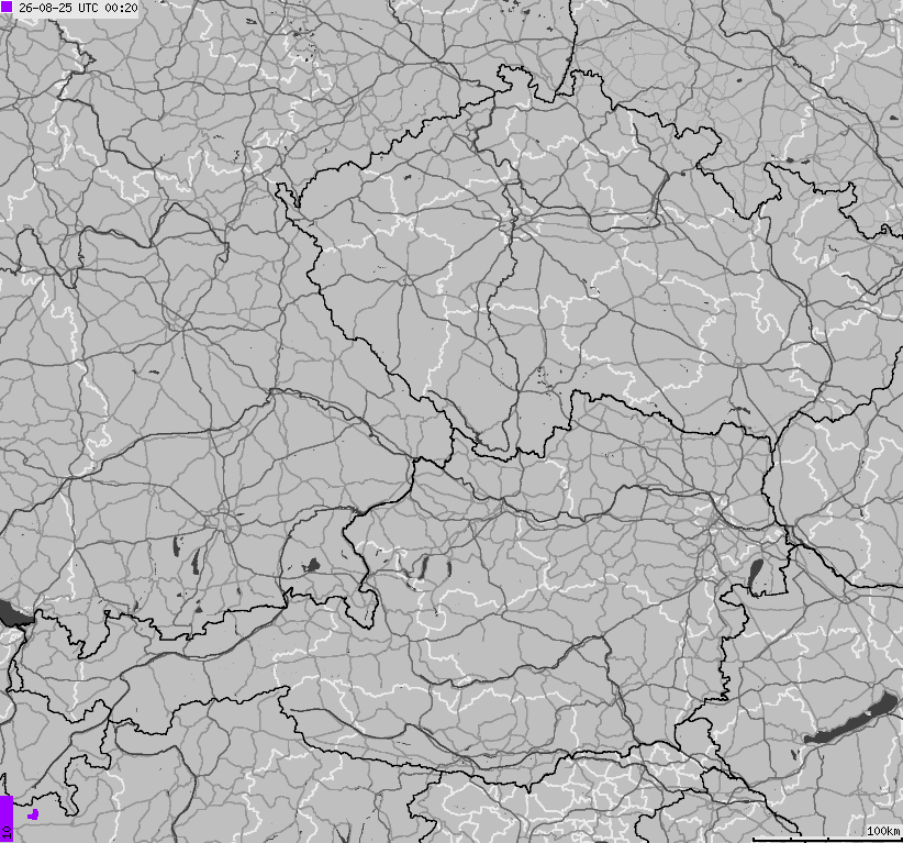 Mapa wyładowań atmosferycznych na obszarze Niemiec