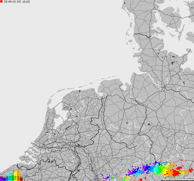 Map of lightnings across German