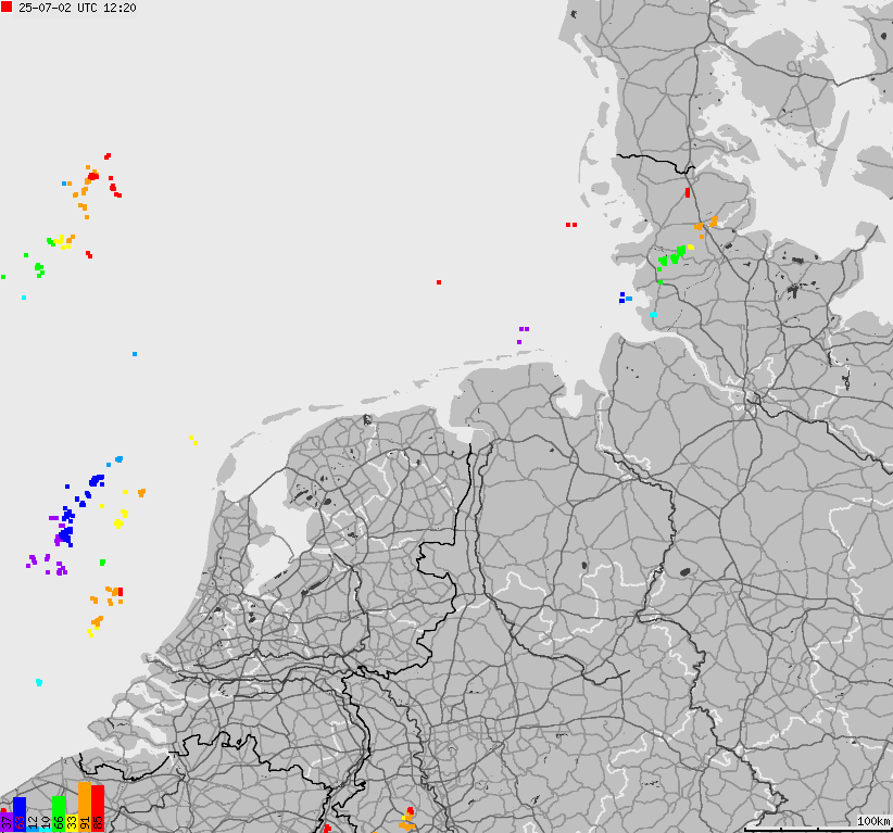 Map of lightnings across German