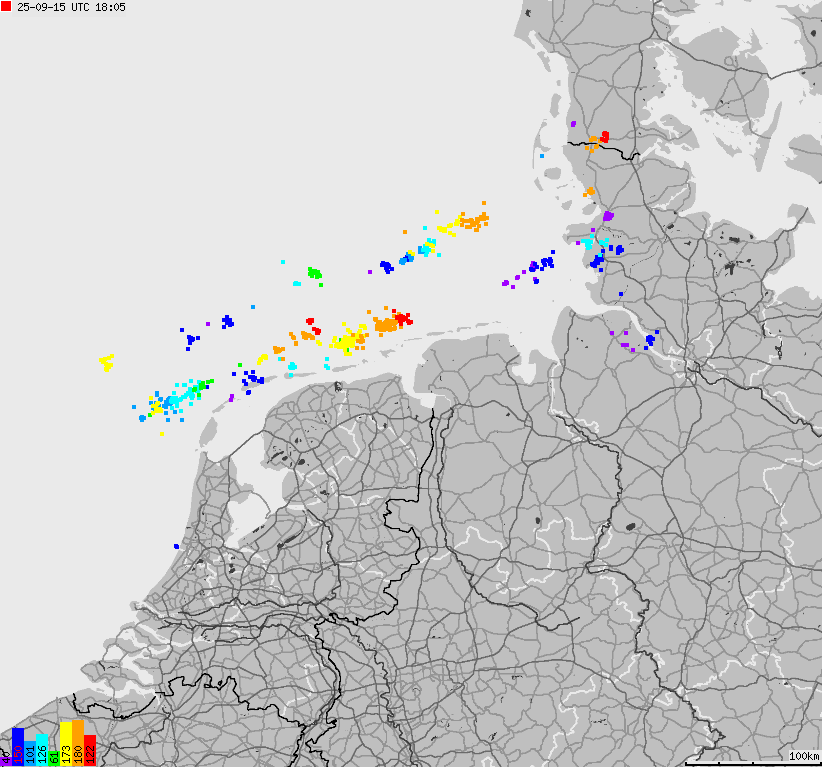 Map of lightnings across German