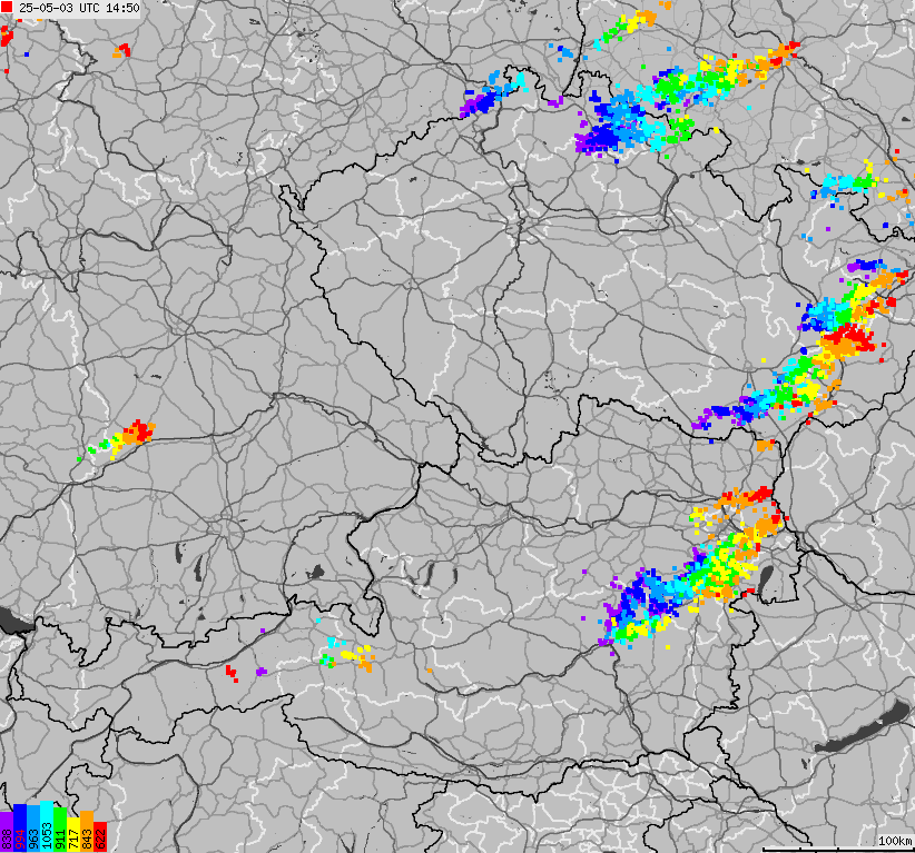 Map of lightnings across German