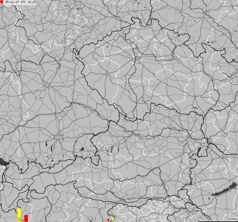 Map of lightnings across German