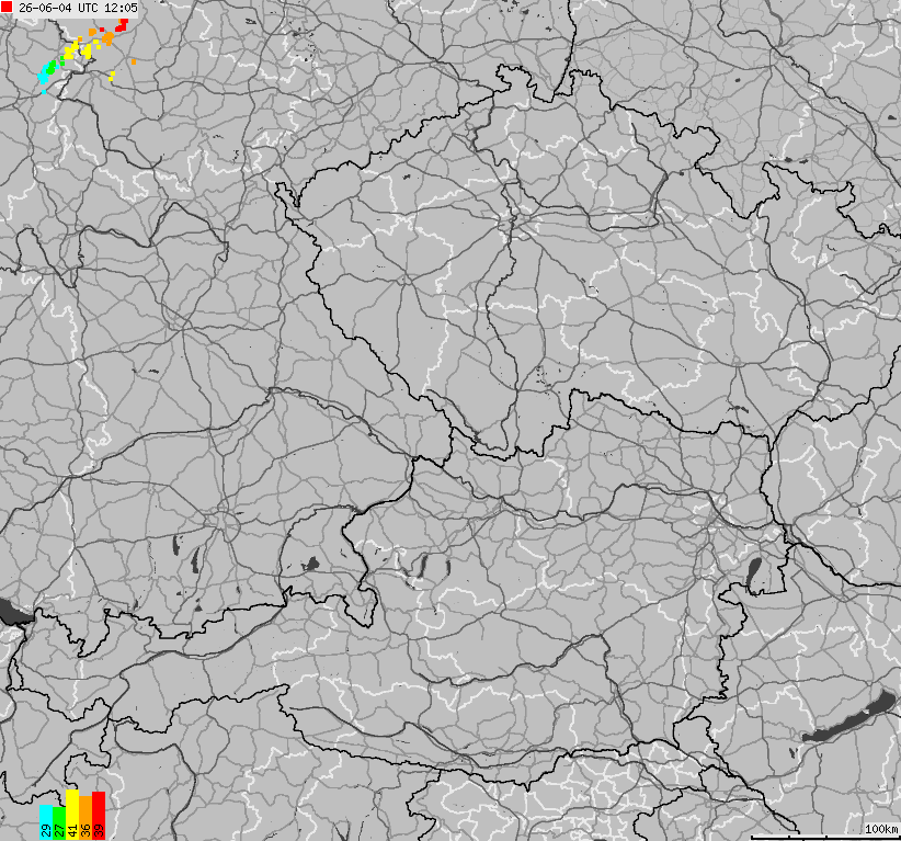 Map of lightnings across German