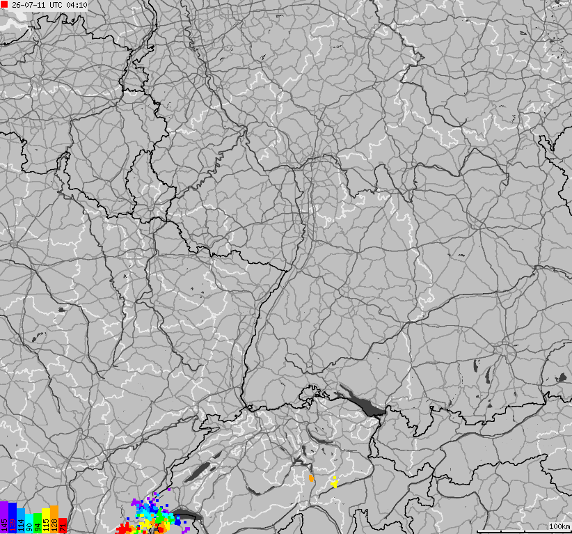 Mapa wyładowań atmosferycznych na obszarze Niemiec
