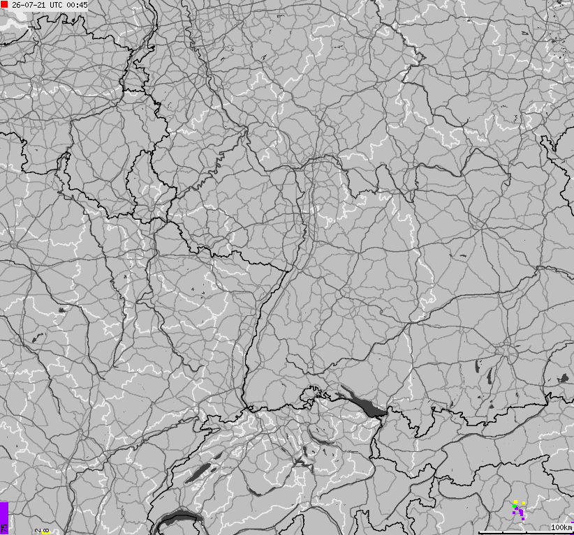 Map of lightnings across German