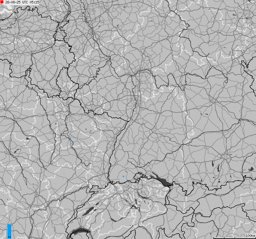 Map of lightnings across German