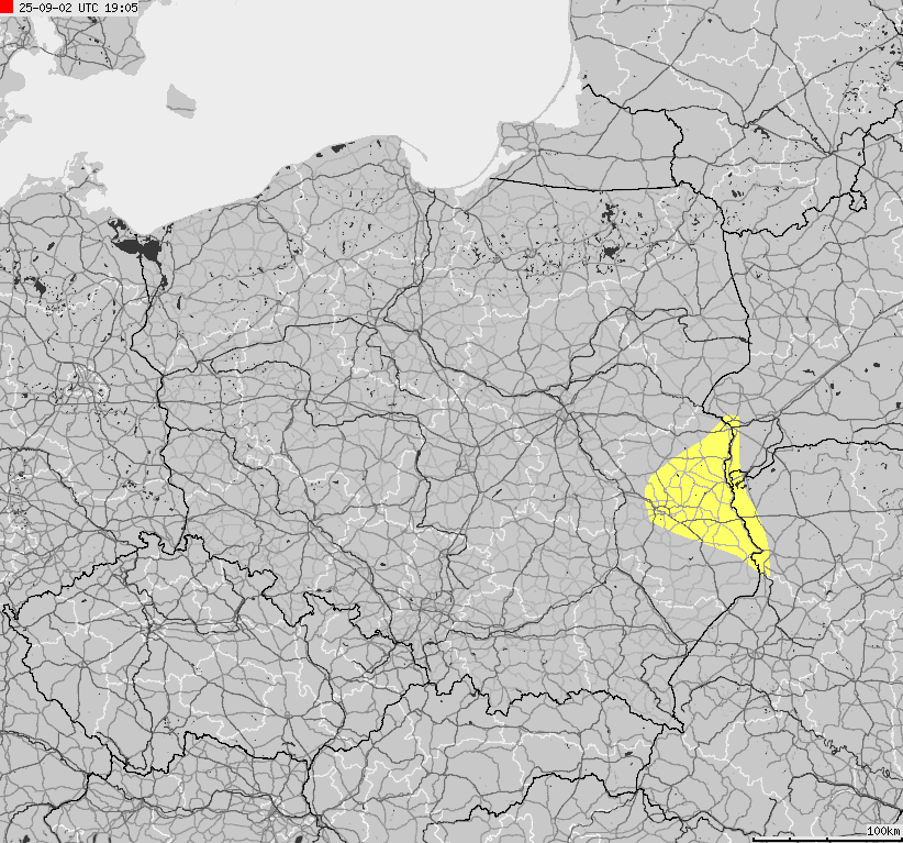 Mapa zagrożeń pogodowych dla obszaru Polski