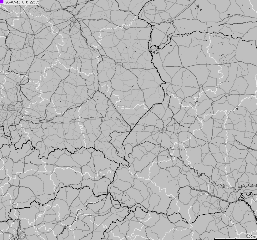 Map of lightnings across Poland