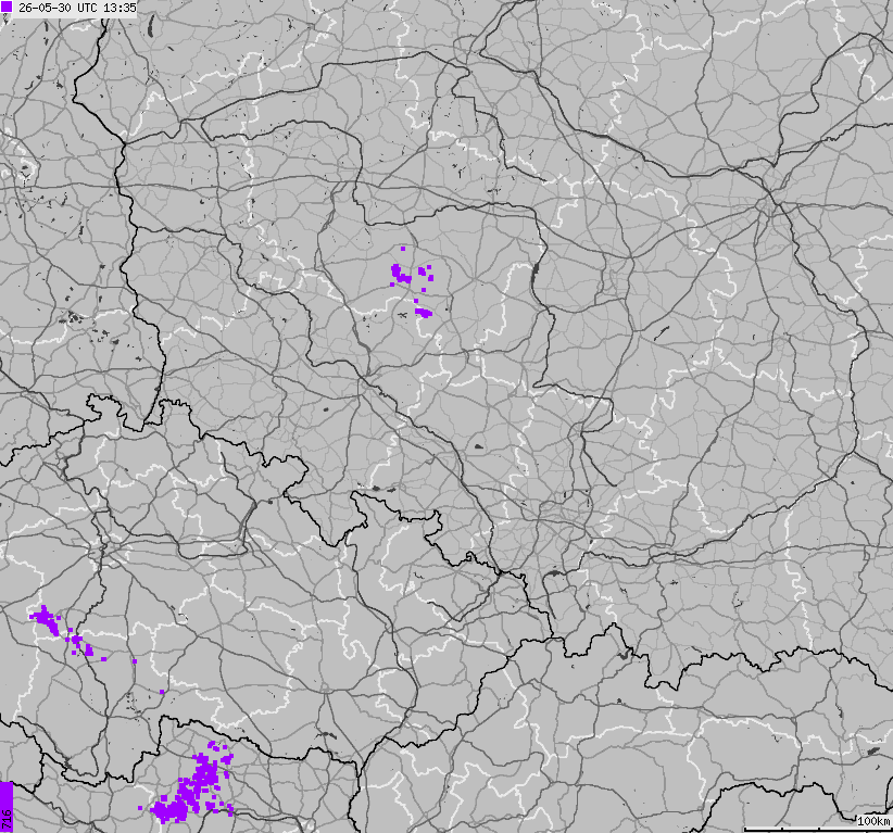 Mapa wyładowań atmosferycznych na obszarze Polski