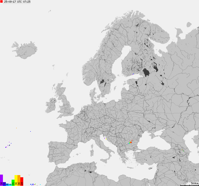 Mapa burzowa Europy