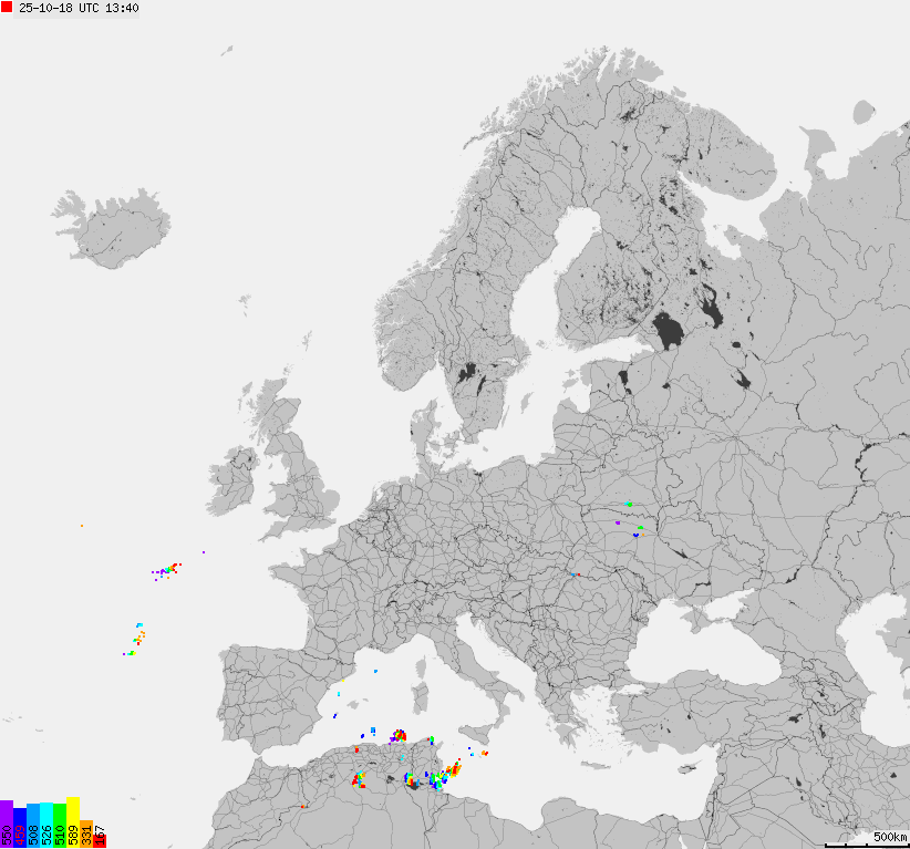 Mapa burzowa Europy