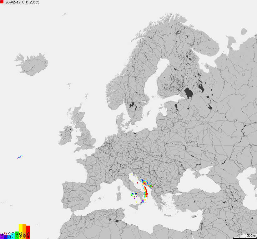 Storm report map of Europe