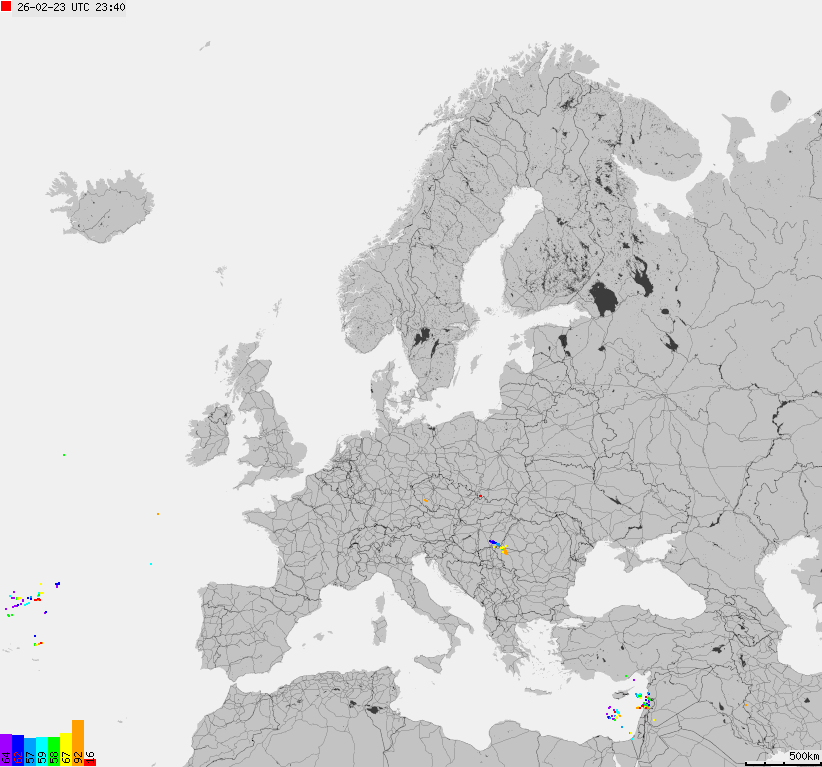 Storm report map of Europe
