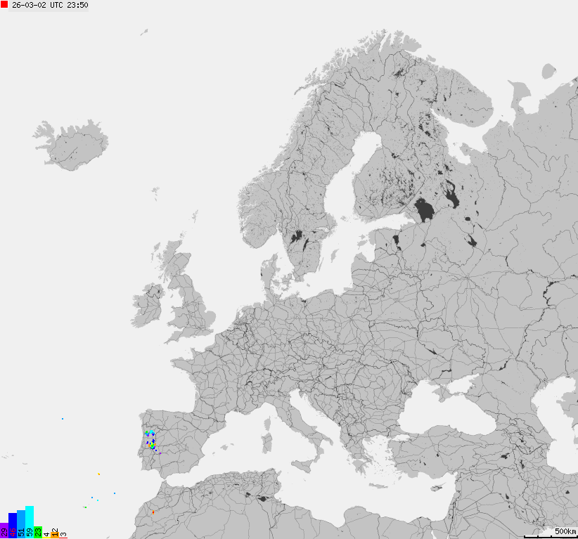 Storm report map of Europe
