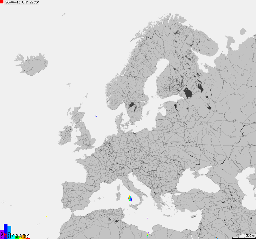Storm report map of Europe