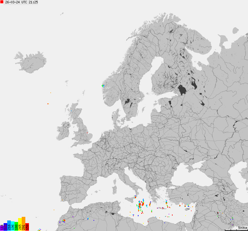 Storm report map of Europe