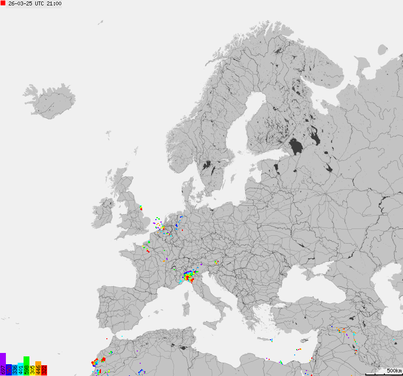 Storm report map of Europe