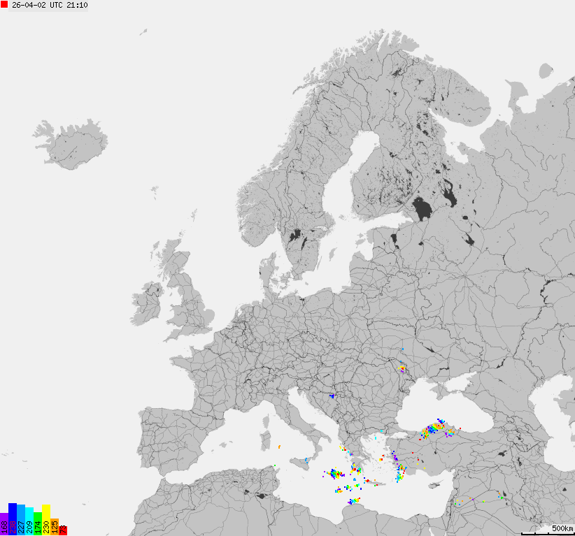 Storm report map of Europe