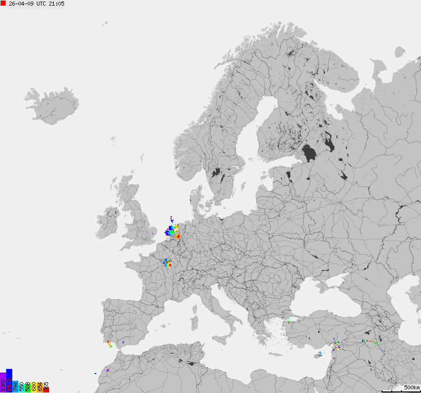Storm report map of Europe