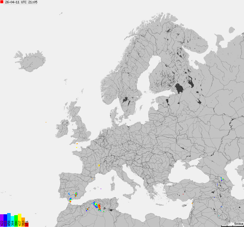 Storm report map of Europe