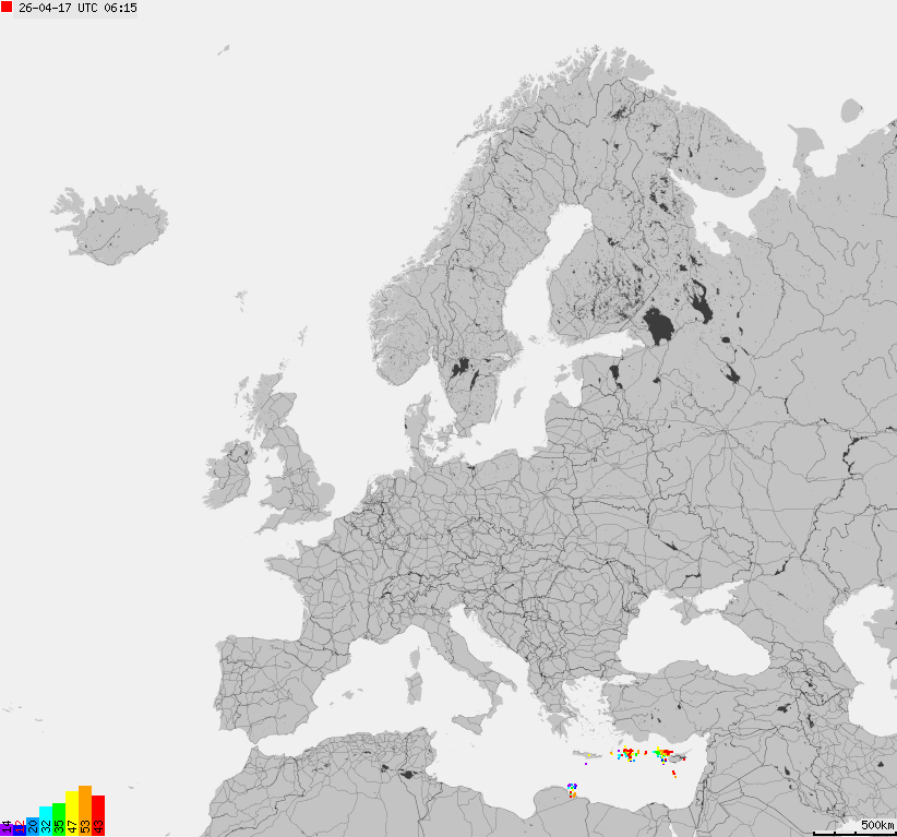 Storm report map of Europe