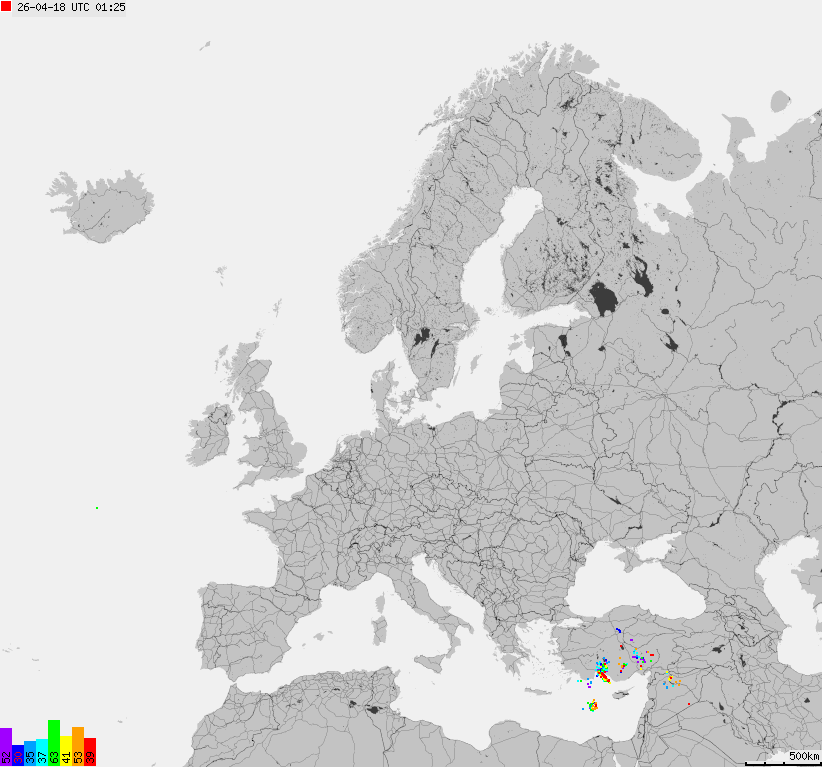 Storm report map of Europe