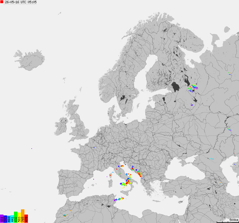 Storm report map of Europe
