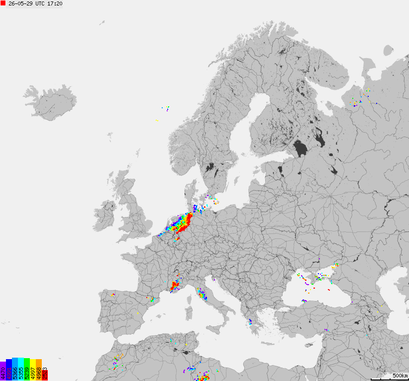 Storm report map of Europe