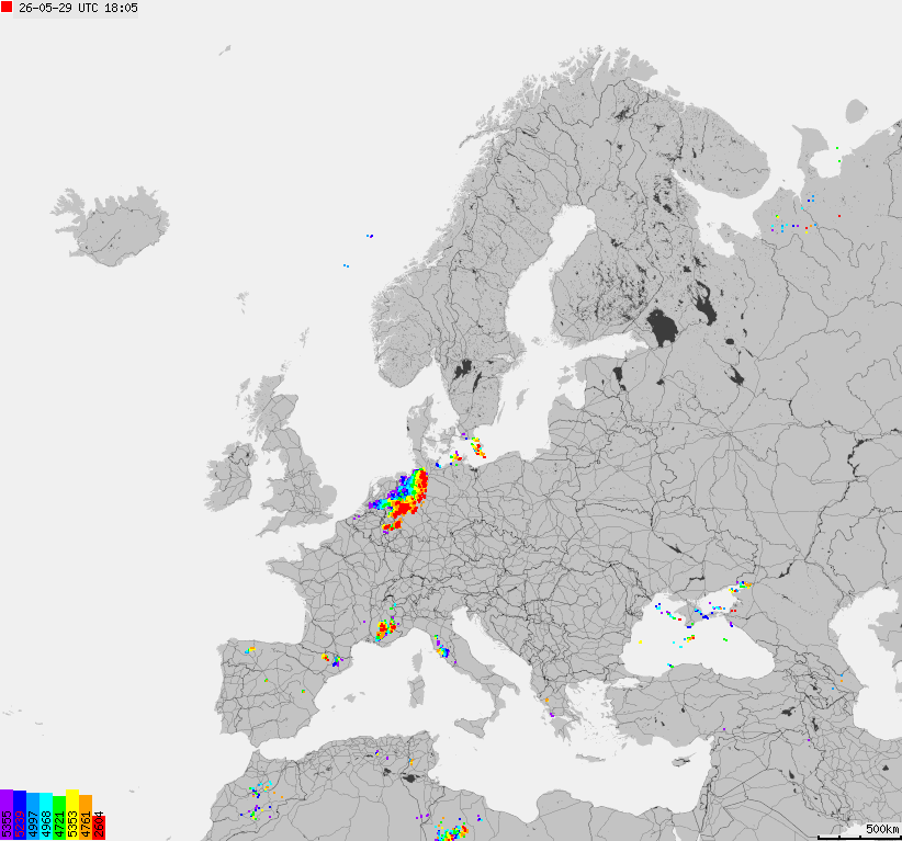 Storm report map of Europe