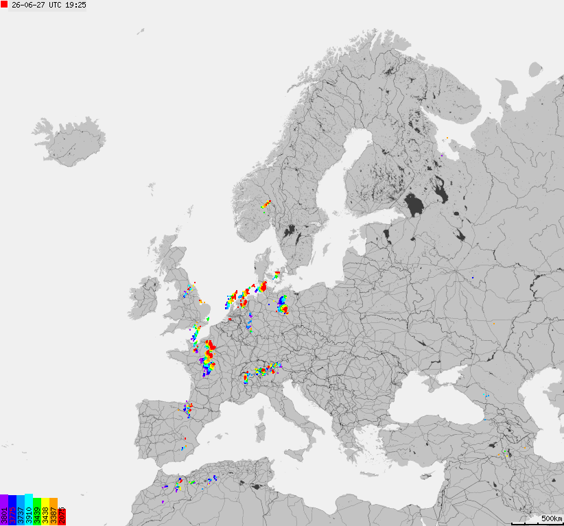 Storm report map of Europe