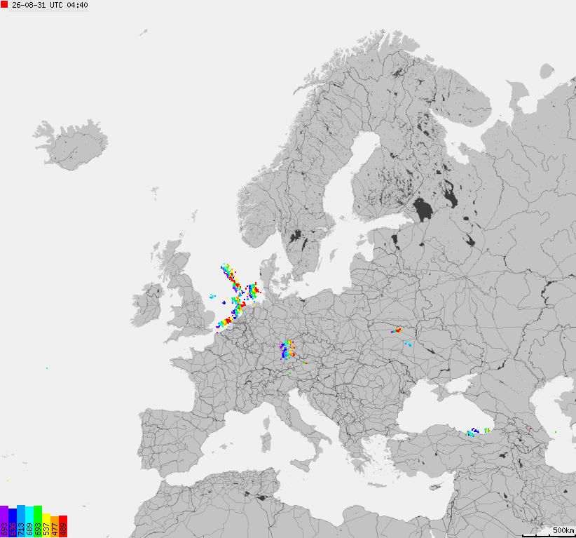 Storm report map of Europe