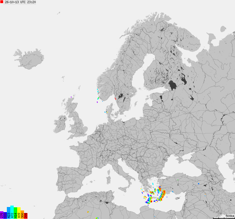 Storm report map of Europe
