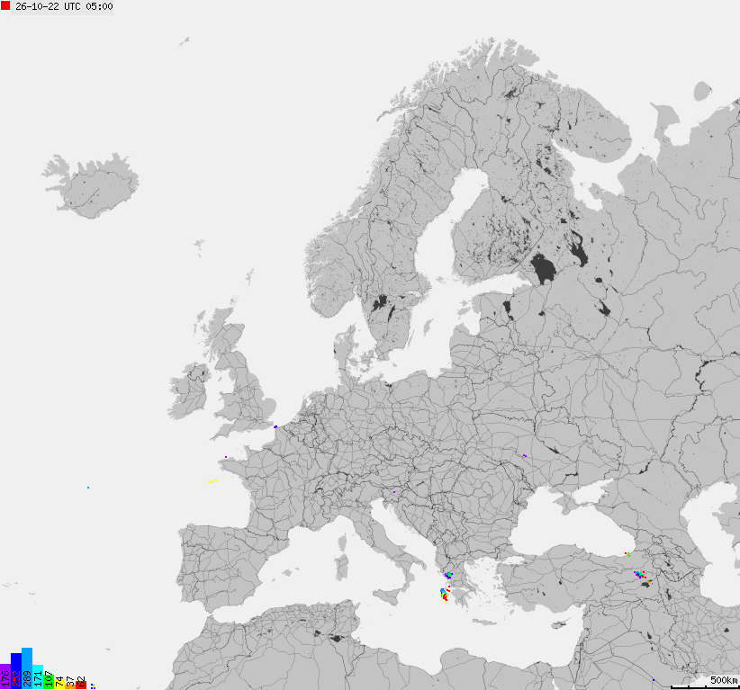 Storm report map of Europe