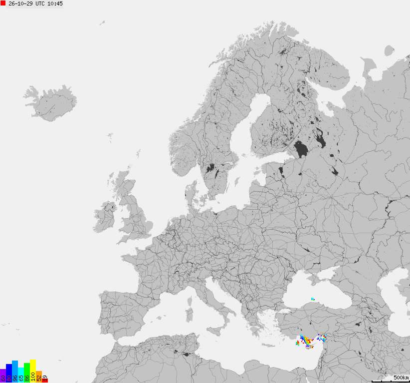Storm report map of Europe