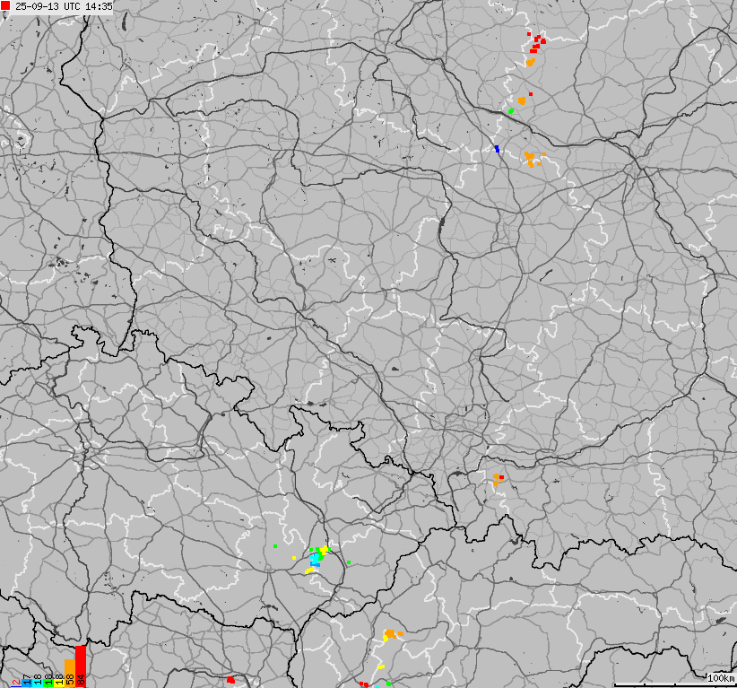 Map of lightnings across Poland
