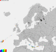 Storm report map of Europe