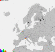 Storm report map of Europe