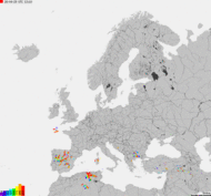 Storm report map of Europe