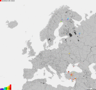 Storm report map of Europe