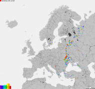 Storm report map of Europe